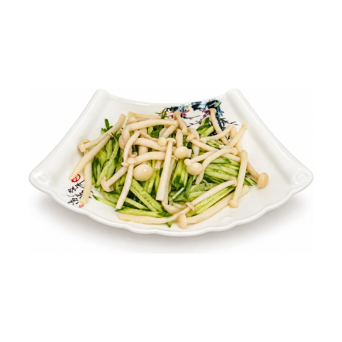 מלפפון עם פטריות אנוקי — Cucumber with Enoki Mushrooms
