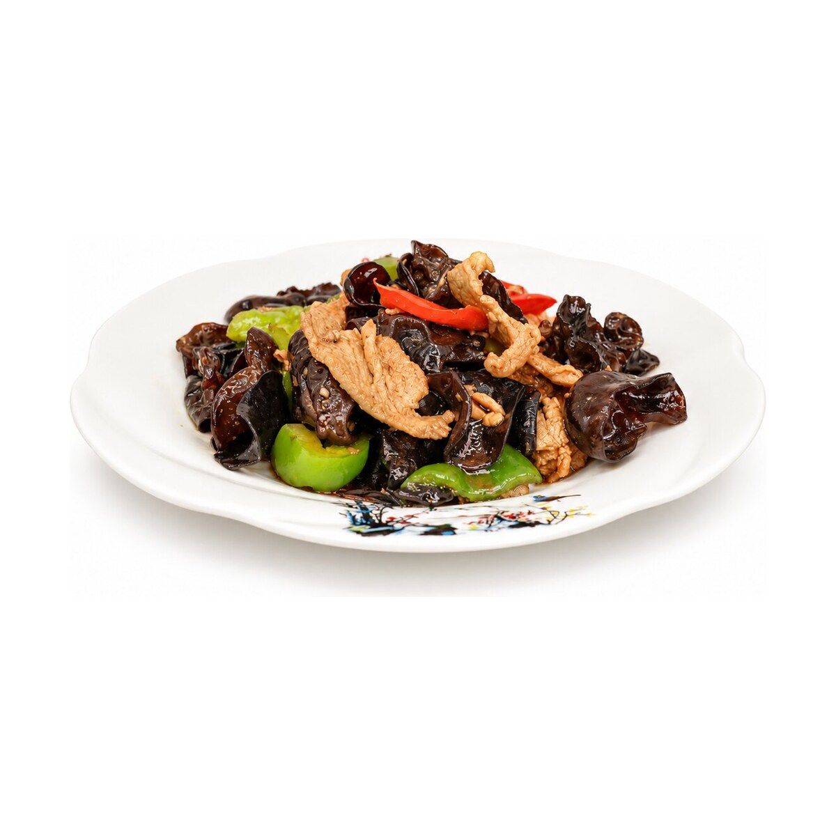 חזיר מוקפץ עם פטריות עץ — Sautéed Pork with Black Fungus